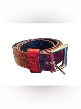Vintage Levi’s Y2K 3541 Red Split Cowhide Belt Made in USA Size 38